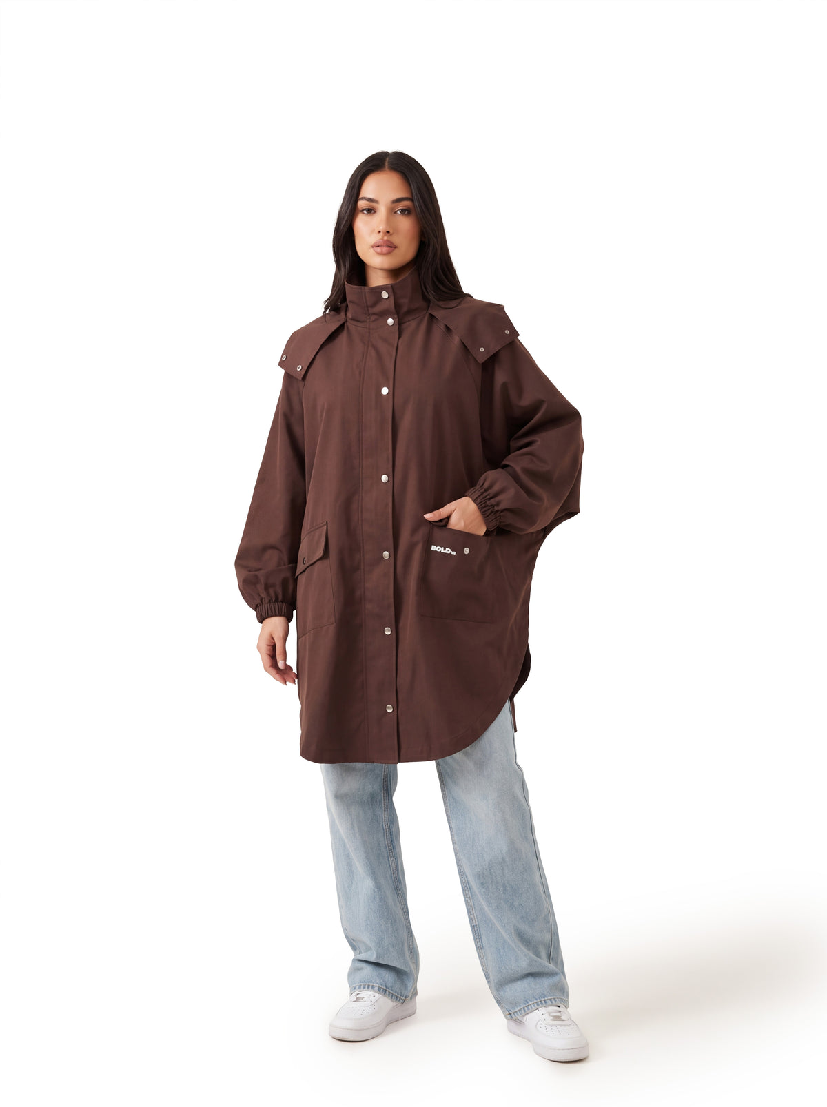 One Size Fits All Trench Jacket with zipper