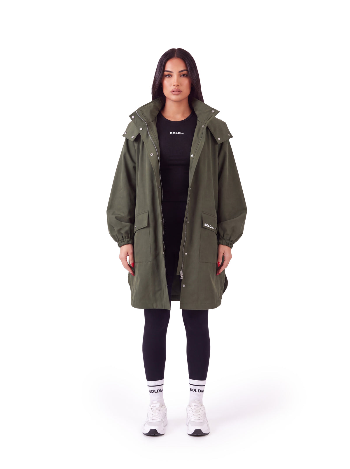 One Size Fits All Trench Jacket with zipper